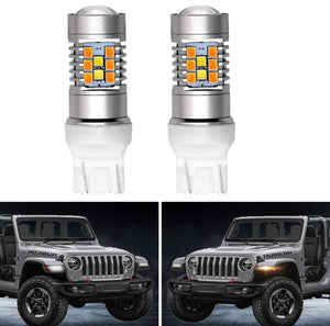 Jeep Wrangler JL Switchback LED Turn Signal Light Bulbs for 2018 2019 2020 2021 Wrangler JL & Gladiator Sport Sport S (White And Amber)