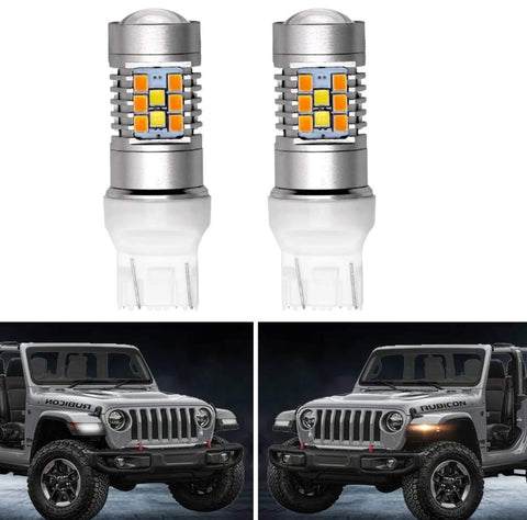 Jeep Wrangler JL Switchback LED Turn Signal Light Bulbs for 2018 2019 2020 2021 Wrangler JL & Gladiator Sport Sport S (White And Amber)