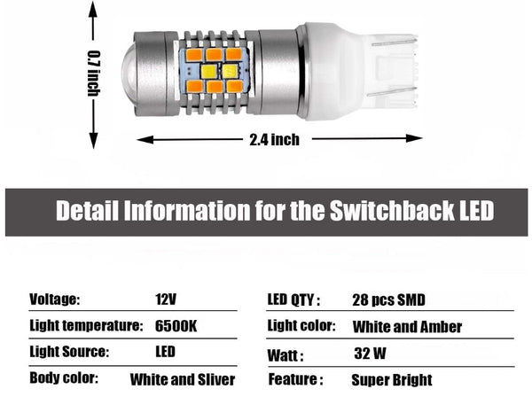 Jeep Wrangler JL Switchback LED Turn Signal Light Bulbs for 2018 2019 2020 2021 Wrangler JL & Gladiator Sport Sport S (White And Amber)