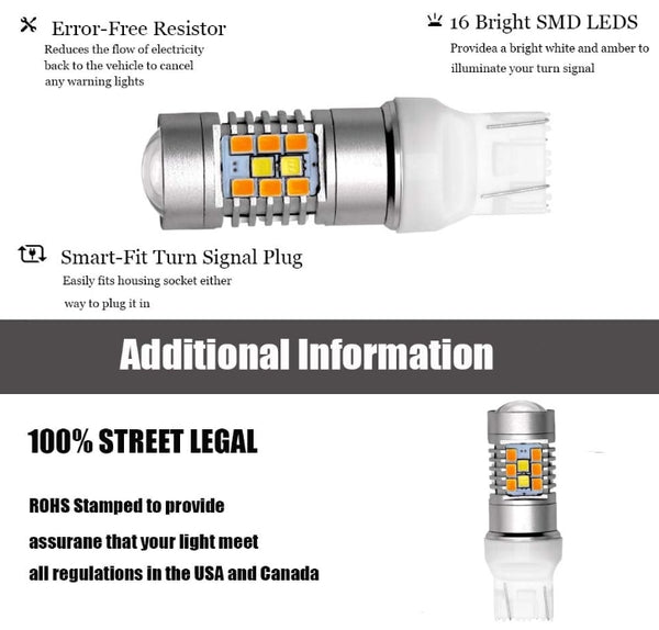 Jeep Wrangler JL Switchback LED Turn Signal Light Bulbs for 2018 2019 2020 2021 Wrangler JL & Gladiator Sport Sport S (White And Amber)
