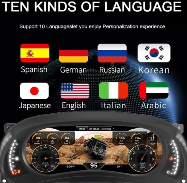 12.3 inch Digital Dash Instrument Cluster for 2011-2017 Jeep Wrangler JK Car Odometer Digital Cluster Virtual Cockpit Dashboard Speed Meter Screen