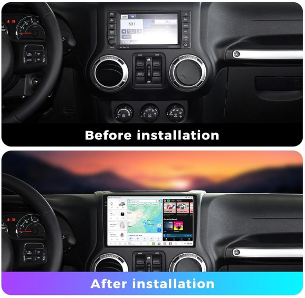 Car Radio Upgrade for JEEP Wrangler JK 07-18 Car Stereo w/Carplay & Android Auto 10.36 -IncH Touch Screen Multimedia 8-Core 4+64G Head Unit