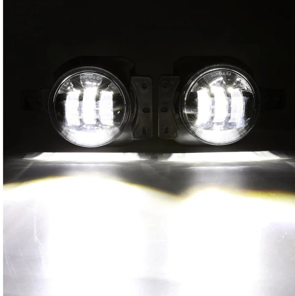 (2pcs/set) 4 Inch Round LED Fog Lamps with 2 Brackets for 2018 2019 2020 Jeep Wrangler JL JLU Jeep Gladiator JT