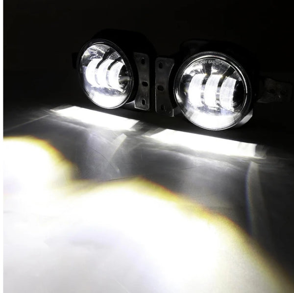 (2pcs/set) 4 Inch Round LED Fog Lamps with 2 Brackets for 2018 2019 2020 Jeep Wrangler JL JLU Jeep Gladiator JT