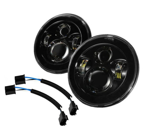 7'' LED Headlight Replacement And 4'' 30W LED Fog Lights with White DRL+Amber Turn Signal For Jeep Wrangler2007-2018 JK