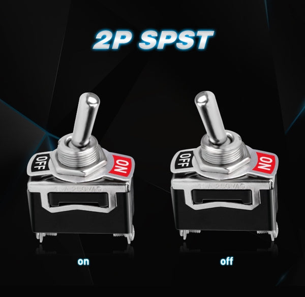 5Pack 2Pin ON/OFF SPST Toggle Switch