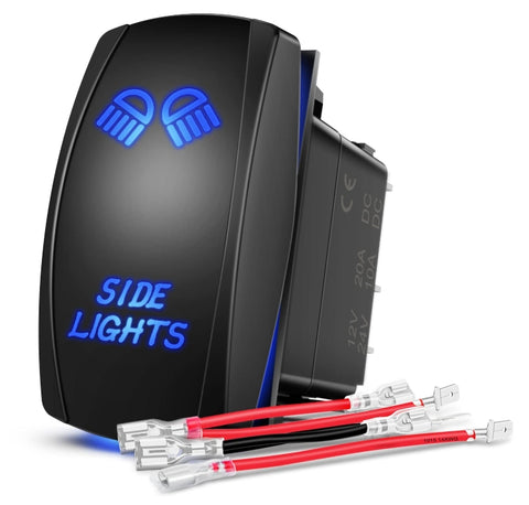 5Pin Laser On/Off Side Lights Rocker Switch Blue