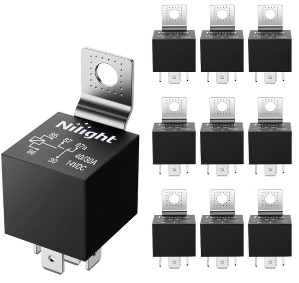 10 Pack SPDT Bosch Style Electrical 12V 30/40 Amp 5-Pin Relays Switch