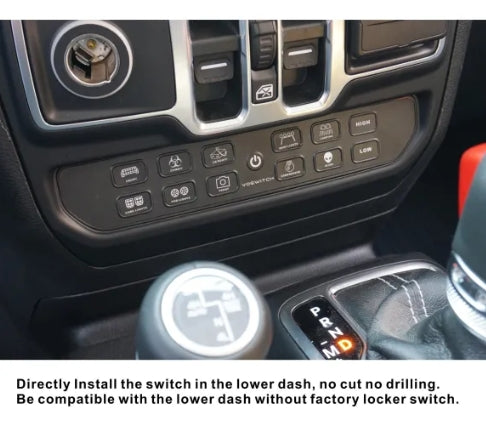 JL120 Lower Dash Switch Panel for Jeep Wrangler JL 2018-current and Gladiator 2020-current