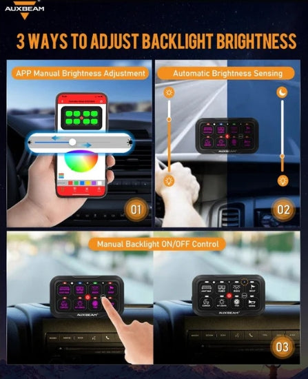 AR-800 RGB Switch Panel with APP, Toggle/ Momentary/ Pulsed Mode Supported (One-Sided Outlet)