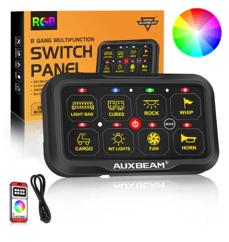 AR-820 RGB Switch Panel with APP, Toggle/ Momentary/ Pulsed Mode Supported (Two-Sided Outlet)