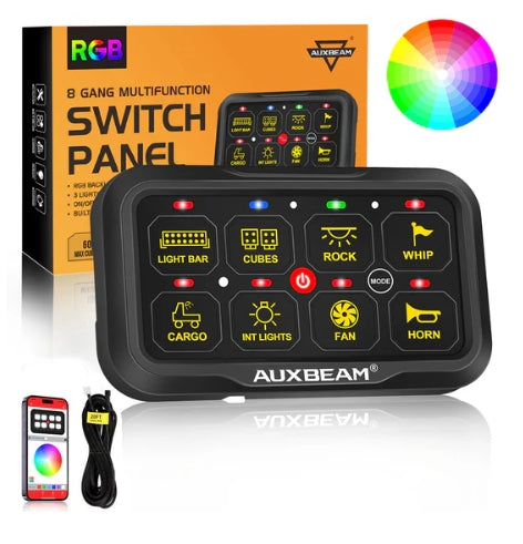 AR-820 RGB Switch Panel with APP, Toggle/ Momentary/ Pulsed Mode Supported (Two-Sided Outlet)