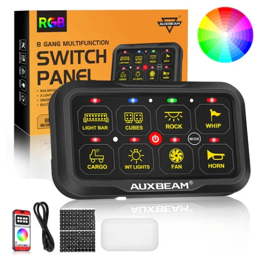 AR-820 RGB Switch Panel with APP, Toggle/ Momentary/ Pulsed Mode Supported (Two-Sided Outlet)