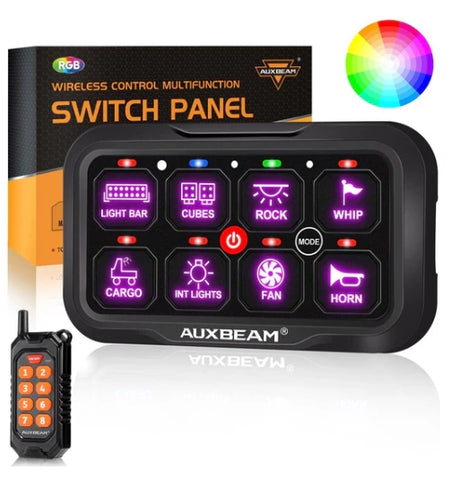 RC Series RC-800 RGB Switch Panel with Remote Control, Toggle/ Momentary/ Pulsed Mode Supported (One-Sided Outlet)