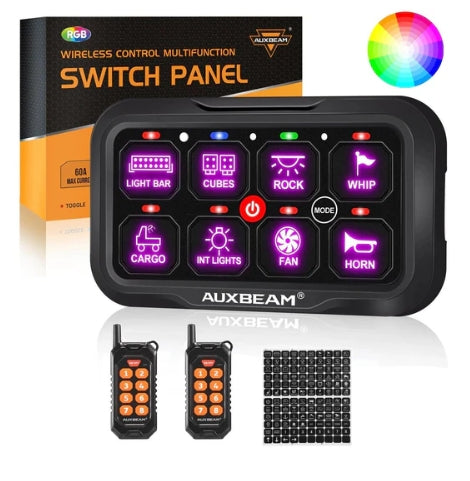 RC Series RC-800 RGB Switch Panel with Remote Control, Toggle/ Momentary/ Pulsed Mode Supported (One-Sided Outlet)