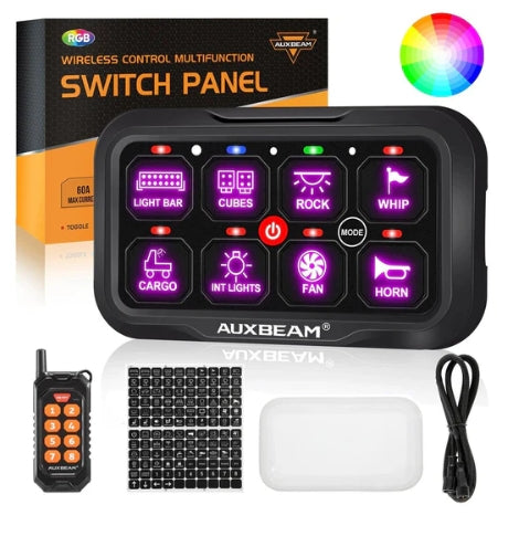 RC Series RC-800 RGB Switch Panel with Remote Control, Toggle/ Momentary/ Pulsed Mode Supported (One-Sided Outlet)