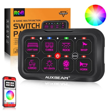 AR Series 6/8 Gang LED Switch Panel, Off Road Light Controller