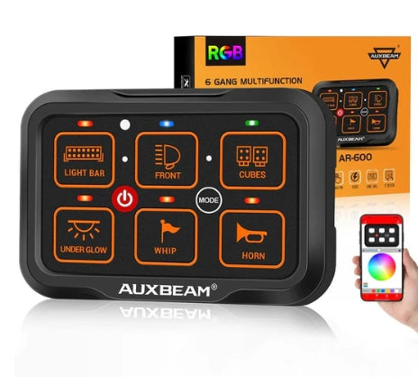 AR Series 6/8 Gang LED Switch Panel, Off Road Light Controller