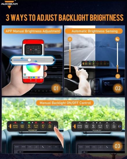 AS Series 4/6/8 Gang RGB Slim Switch Panel with APP & Remote Control, Toggle/ Momentary/ Pulsed Mode Supported (One-Sided Outlet)