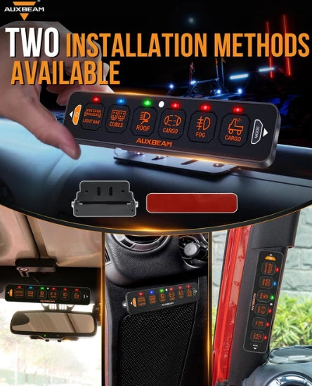 AS Series 4/6/8 Gang RGB Slim Switch Panel with APP & Remote Control, Toggle/ Momentary/ Pulsed Mode Supported (One-Sided Outlet)