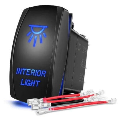5Pin Laser On/Off Interior Light Rocker Switch Blue