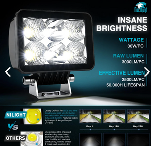 3.3" 6LED Spot Flood Built-in EMC LED Pod Lights (Pair)