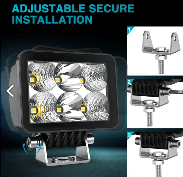 3.3" 6LED Spot Flood Built-in EMC LED Pod Lights (Pair)