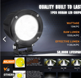 3" 15W 1550LM Spot Round Built-in EMC LED Work Lights (Pair) | 16AWG DT Wire
