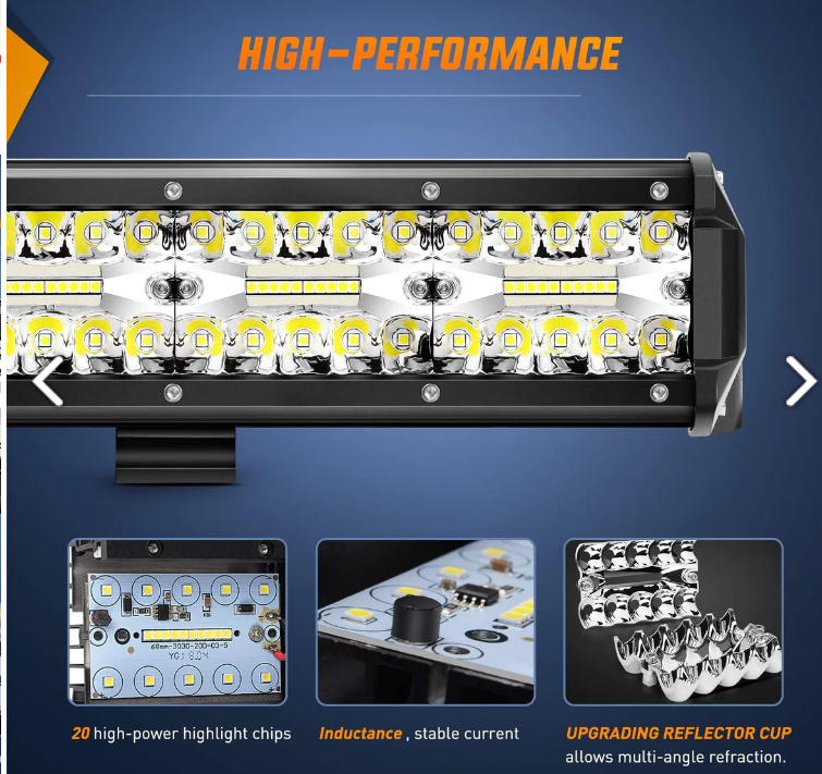 20" 420W Triple Row Spot/Flood Led Light Bar