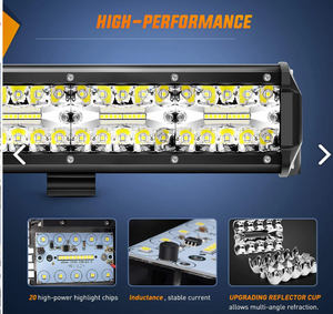 20" 420W Triple Row Spot/Flood Led Light Bar