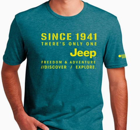 Mens Jeep®Stencil T-Shirt - Heather Teal