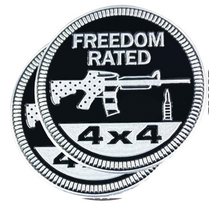 Freedom Badge Rated Car Emblem, 4 x 4 Metal Automotive Badge, 3D Round Metal Car Badges Emblems, Car Badge Decals Stickers Compatible with Jeep Wrangler Vehicles Trucks SUV RV