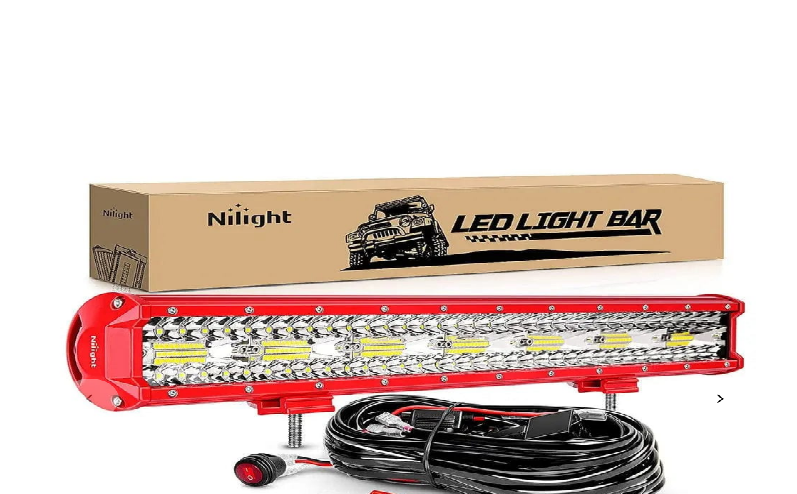 20 Inch 420W Triple Row Red Case Spot Flood LED Light Bar | 16AWG Wire 3Pin Switch