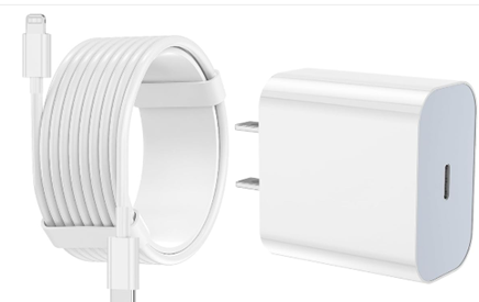 iPhone Charger Fast Charging 1 Pack Type C Wall Charger Block with 1 Pack [6FT&10FT] Long USB C to Lightning Cable for iPhone 14/13/12/12 Pro Max/11/Xs Max/XR/X,AirPods Pro