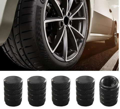 5 PACK Car Tire Valve Stem Caps, Aluminum Tire Air Cap Set, Dust Proof & Corrosion Resistant Stem Covers, Universal Car Accessories for SUV Bike Bicycle Truck Motorcycle