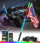 Spiral RGB LED Flag Pole Whip Light with Remote Control & Bluetooth | Vertigo Series