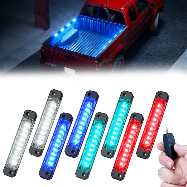Focal Series Truck Bed Interior Exterior LED Light 8 Pod Set w/ Switch