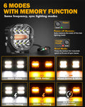 (2PCS/SET) 3 INCH 96W 9600LM LED PODS 6 MODES WHITE AMBER FLASHING LED DRIVING LIGHTS