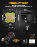 (2PCS/SET) 3 INCH 96W 9600LM LED PODS 6 MODES WHITE AMBER FLASHING LED DRIVING LIGHTS