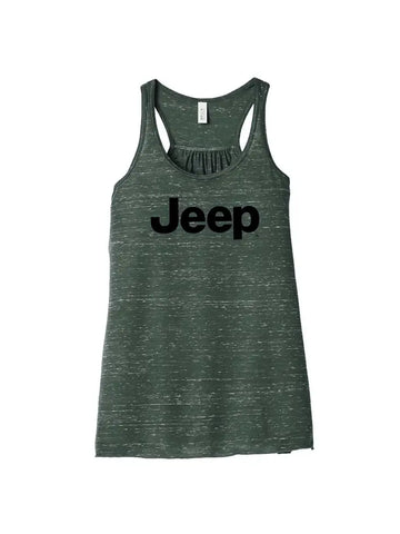 Ladies Relaxed Racerback Tank Top - Jeep® Text Forest Marble