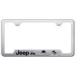 Automotive Gold GF.JEEB.ES Laser Etched Stainless Jeep Beach License Plate Frame in Brushed Finish