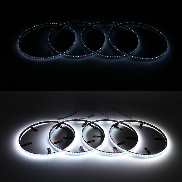 (4PCS/SET) 17" RGB LED WHEEL RING LIGHTS MAGIC DREAM COLOR NEON RIM LIGHT WITH APP & RF REMOTE CONTROL