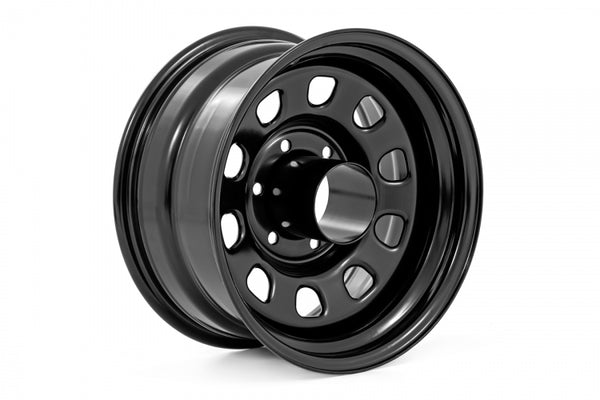 Steel Wheel Black | 15x10 | 6x5.5 | 4.25 Bore | -39 Skip to the end of the images gallery Skip to the beginning of the images gallery SKU RC51-5183 Brand Rough Country