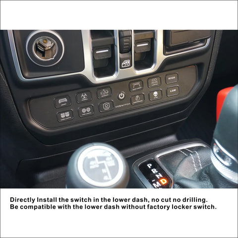 JL120 Lower Dash Switch Panel for Jeep Wrangler JL 2018-current and Gladiator 2020-current