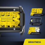 6.5" 120W Triple Row Amber White Spot/Flood LED Light Bars (Pair)