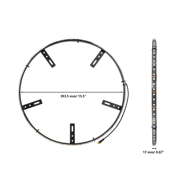 (4PCS/SET) 17" RGB LED WHEEL RING LIGHTS MAGIC DREAM COLOR NEON RIM LIGHT WITH APP & RF REMOTE CONTROL