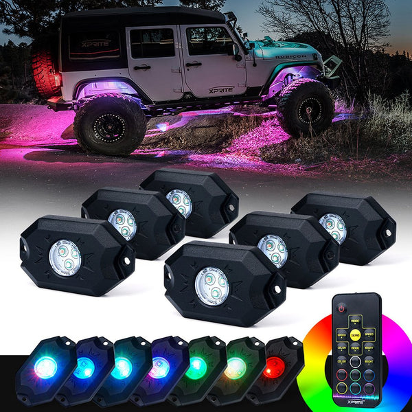 DL-RL-G3-6PC - Victory Series Remote Controlled Multico Rock Lights