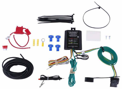 CURT Curt Powered Tail Light Converter w/ 4-Way Flat Trailer Connector and Install Kit