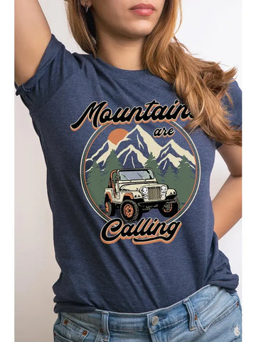 Mountains Are Calling, Jeep, Camp Unisex Short Sleeve
