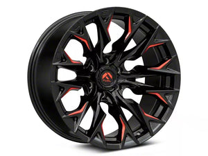 Fuel Wheels Flame Gloss Black Milled with Candy Red 6-Lug Wheel; 20x9; 1mm Offset
